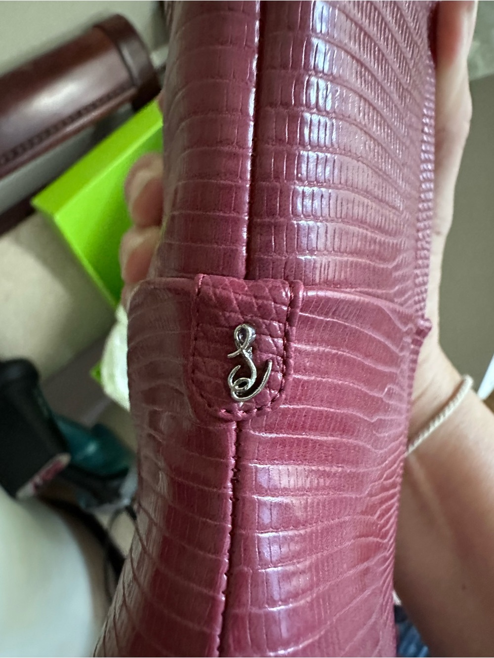 Sam Edelman Over-the-Knee Pointed-Toe Boot in Burgundy Red - Picture 7 of 8